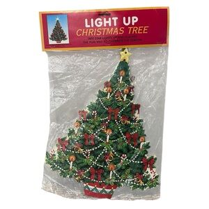 NEW VINTAGE RETRO BEISTLE  Light Up CHRISTMAS TREE 1995‎ 16.5” HANGING CARDBOARD
